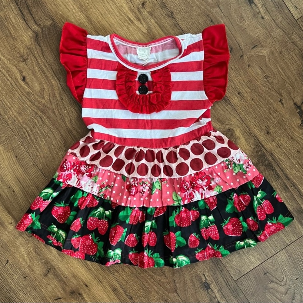 Strawberry Floral Striped Polka dot Top/Dress